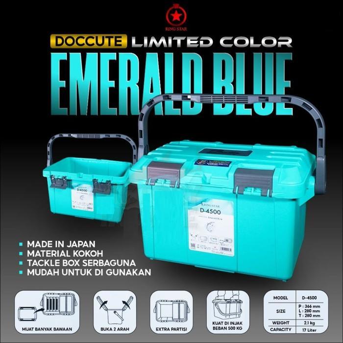 Tackle Box Box Pancing Ring Star DOCUTTE - 4500 Limited Emerald Blue
