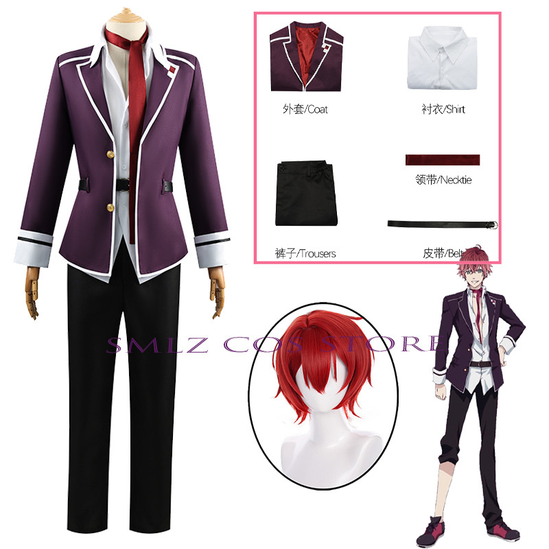 Sakamaki Ayato Cosplay Anime Diabolik Lovers Costume School Uniform Coat Pants T-Shirt Wig Set