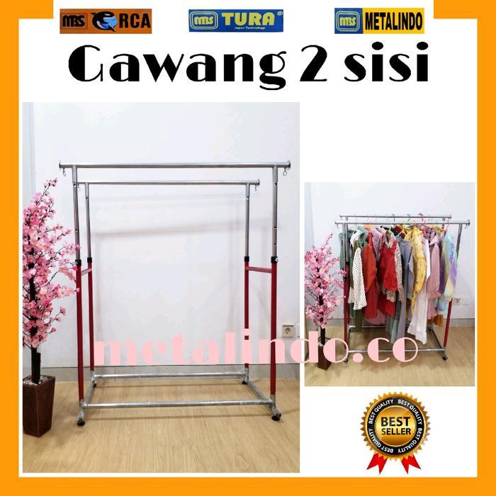 gantungan baju gawang hanger baju 2 sisi serbaguna