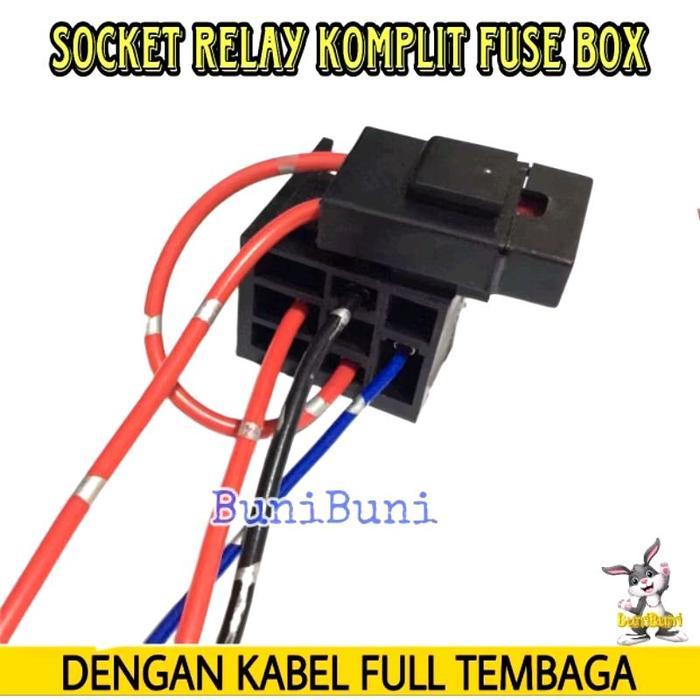 N3W SOCKET RELAY KOMPLIT SEKRING - Rumah Soket Relay Gandeng Kaki 4 & 5 Komplit Fuse Box Dengan