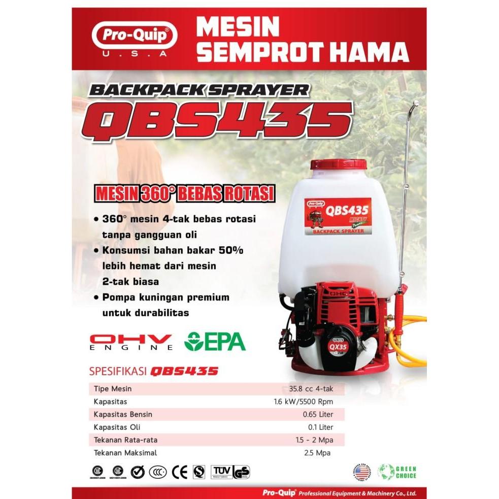 Mesin Sprayer Semprot Hama 20L 4Tak QBS435 PROQUIP Engine Sprayer Hama