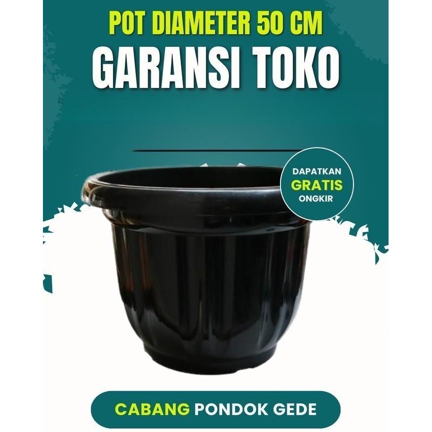 GARDEN" LOKASI PONDOK GEDE GROSIR POT 50 CM HITAM BUNGA TAMBULAPOT