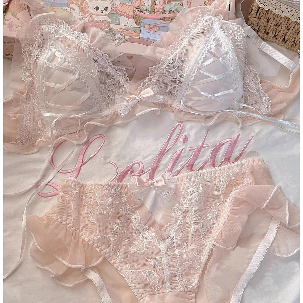 Lolita Girls Thin Cute Lace Small Bra Women Triangle Cup Bra