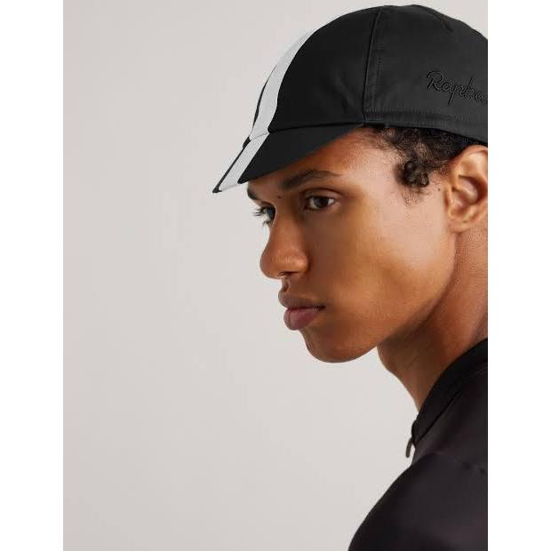Rapha Cycling Cap Black White Line Classic Cap Topi Sepeda