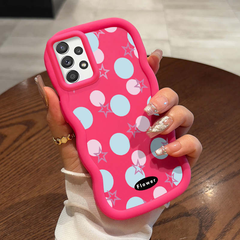 Casing Hp Untuk Samsung A52 4G A52 5G A52s Case Bola dan bintang Cesing Wave Gelombang Kesing Froste