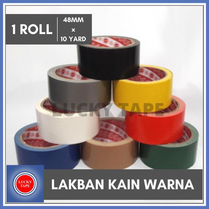 Lakban Kain 2" Inch x 9M LUCKY Cloth Tape 48 mm Linen jilid
