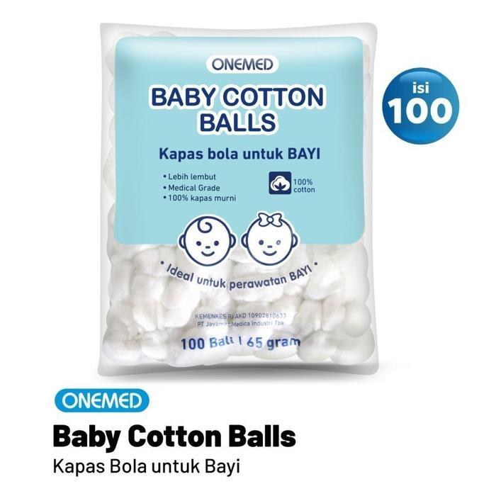 MOMS_ Onemed Baby Cotton Ball Kapas Bola Bayi Isi 100 Ball GROSIR