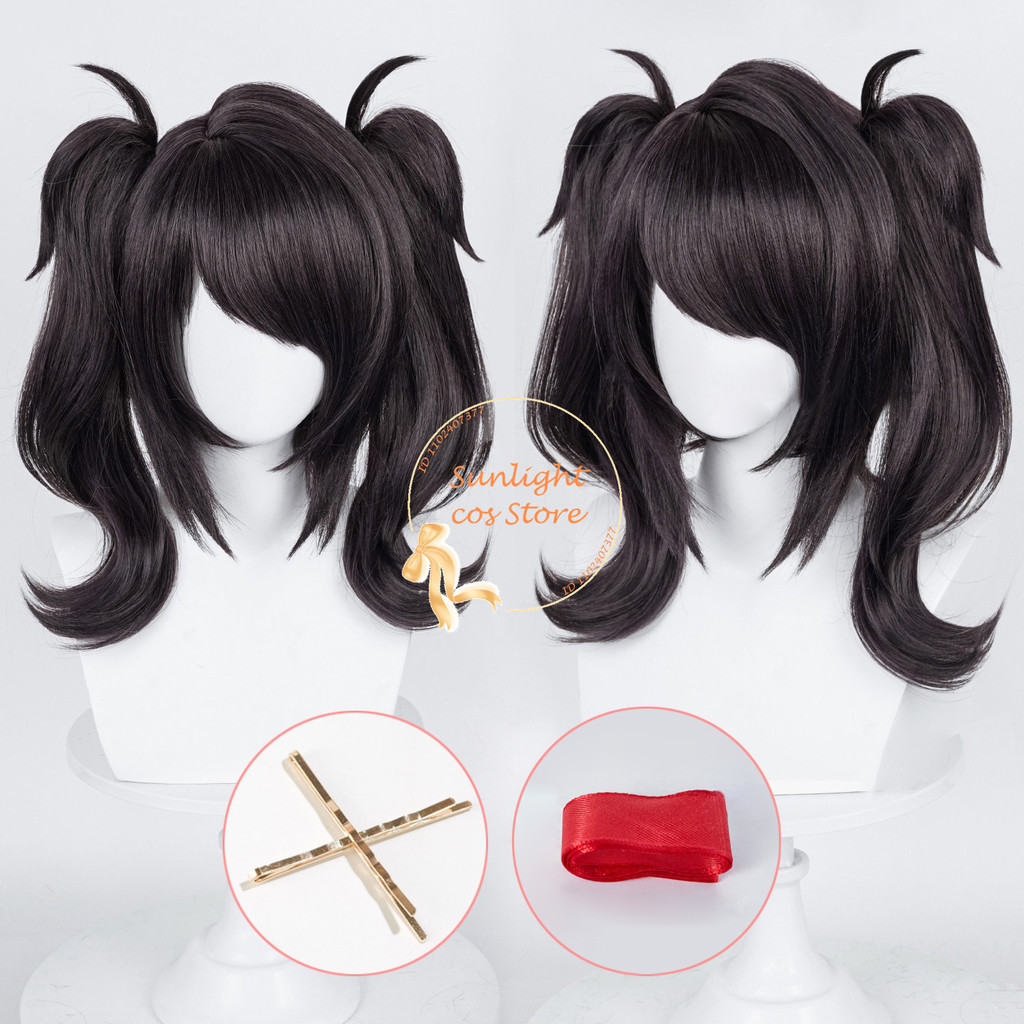 Game Ame Angel-Chan Cosplay Wig Black Wig Heat Resistant Synthetic Hair Omg Angel Ame-Chan Anime