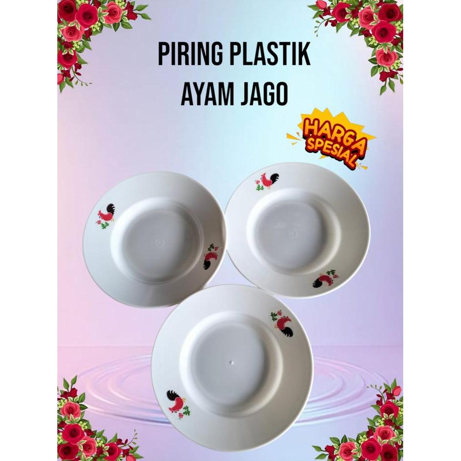Piring plastik ayam jago kitchenware Alat Keramik Makan