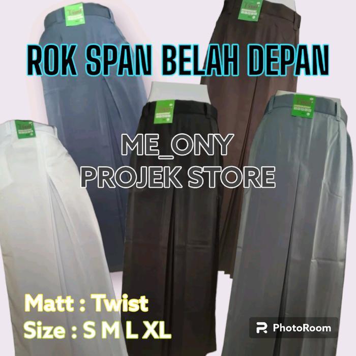 ROK BELAH DEPAN BELAH SATU LICIN DAN MENGKILAP SMP SMA PRAMUKA rok flare belt span rok span Hitam