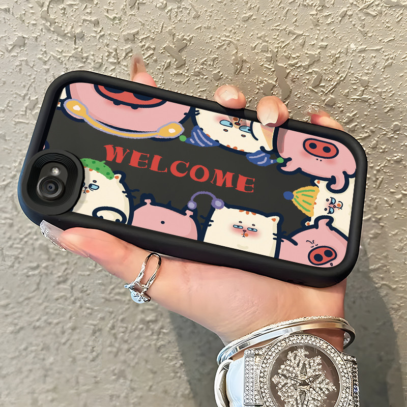 Casing Hp Untuk VIVO Y66 Y67 V5 V5s V5 Lite Case Babi merah muda yang lucu Kasing Anti Guncangan Ces