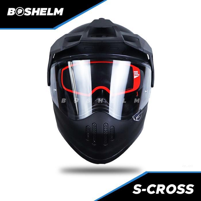 Helm Njs S Cross Solid Helm Full Face Sni