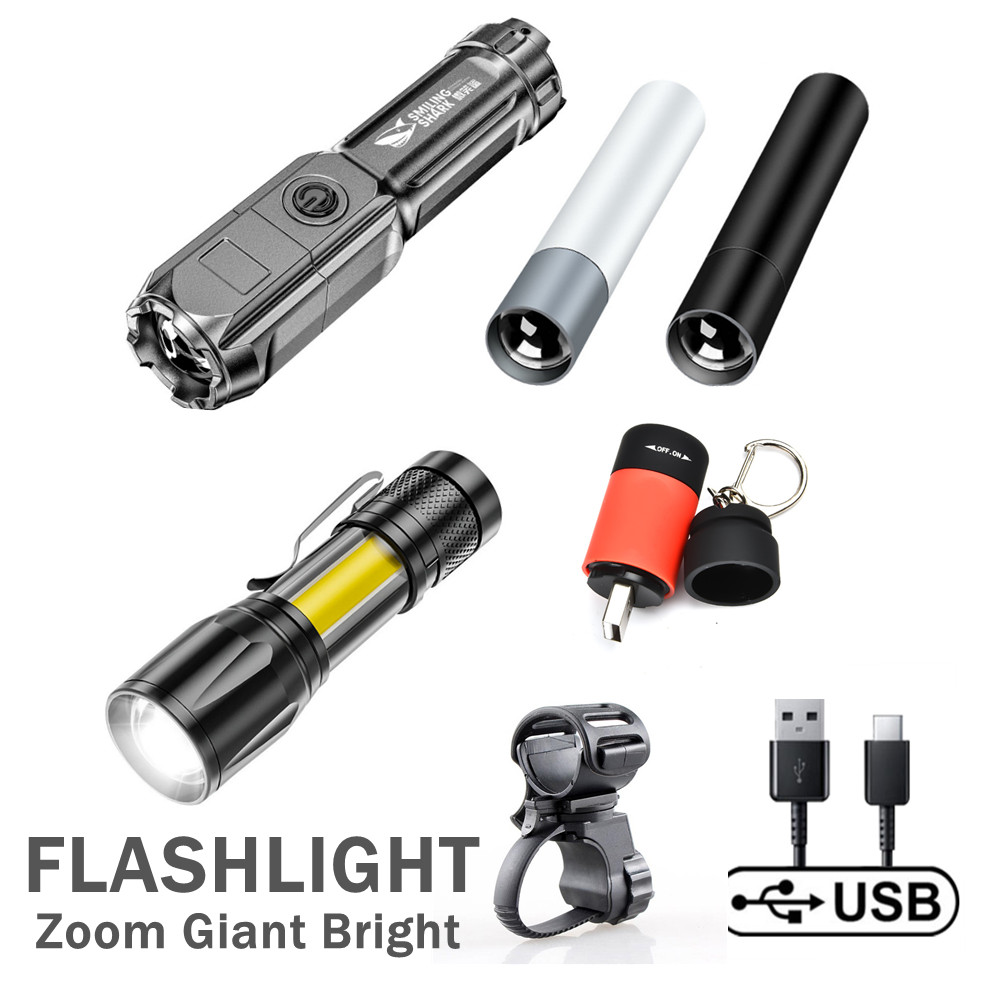 Flashlight Strong Light Powerful LED Rechargeable Zoom Highlight Tactical Flashlight Fishing Hunting