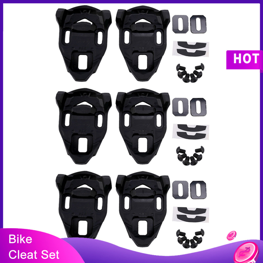 3X Bike Cleat Set Plastic Black Road Bike Cycling Pedal Cleat Lock Anti-Skid Road Bike Cleat For Tim