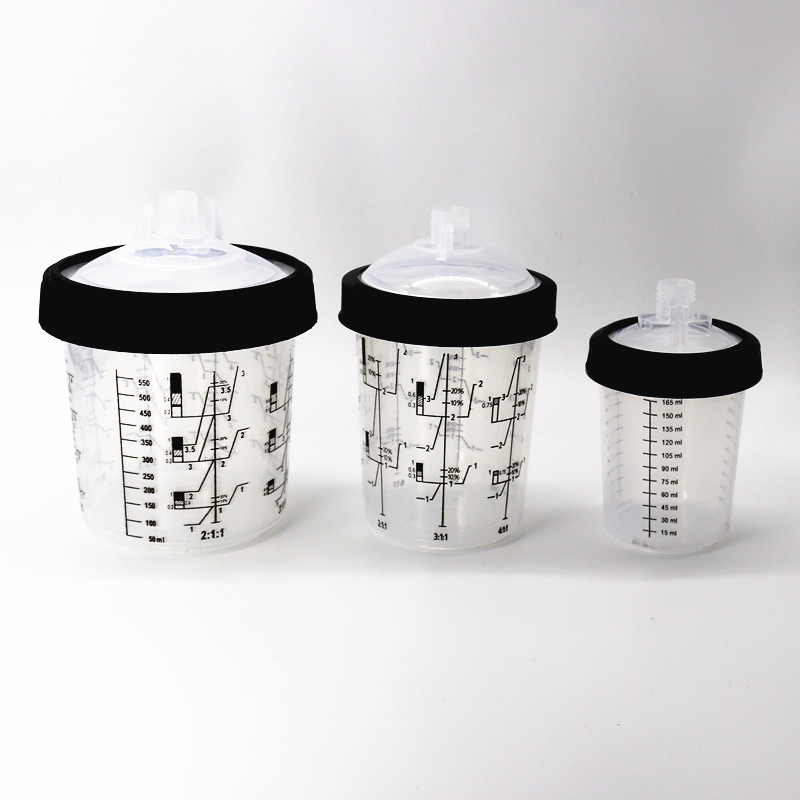 2pcs Spray gun Paint Mixing Cup Mix Type H/O Quick Cup, spray gun tank Mix tank 165/400/600ml Dispos