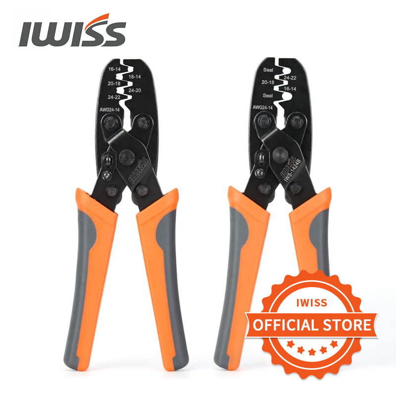 IWISS IWS-1424A/1424B Non Insulated Open Barrel Terminal Crimp Tool/Weather Pack Sealed Connector Cr