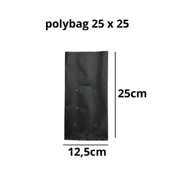 Pot plastik tanaman ukuran 25x25 isi 60 lembar - polybag planter tanaman sayur dan buah