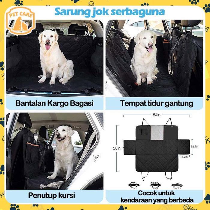 Sarung Jok Mobil Anjing Peliharaan Tahan Air Tempat Tidur Gantung Kursi Belakang Pelindung Untuk