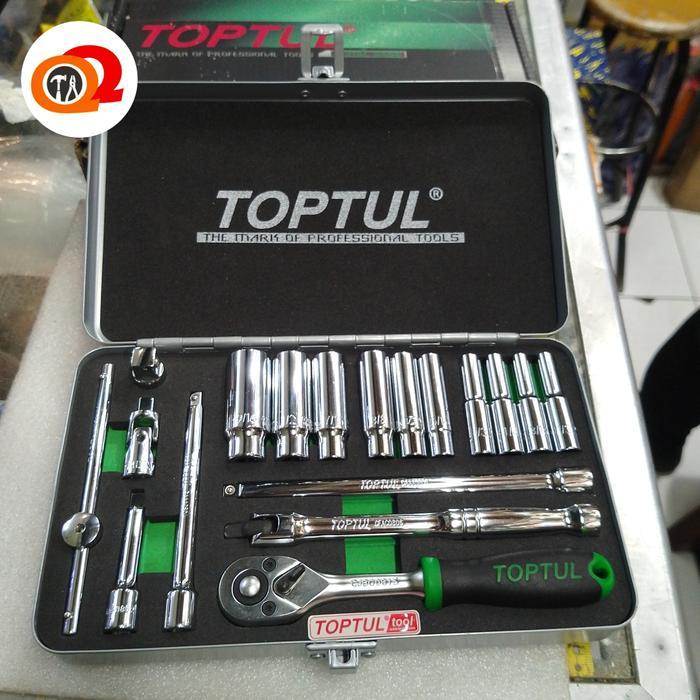 TOPTUL GCAD 1813 1/4" DR Socket Set SAE - Kunci sok set inchi
