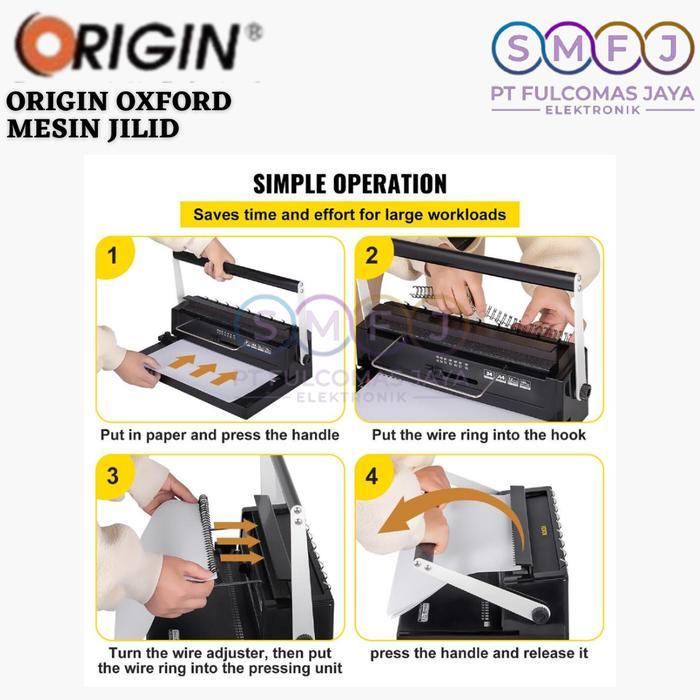 Origin Oxford Mesin Jilid Spiral Plastik Binding A4 3:1 Oxford / Mesin Binding A4 / Binding Machine