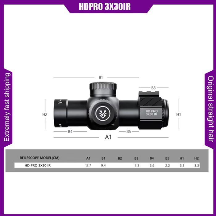 SWAMPDEER HD PRO 3X30IR RILFE SCOPE COLLIMATOR TELESCOPE ILLUMINATION ADJUSTABLE 3X MAGNIFIER FOR