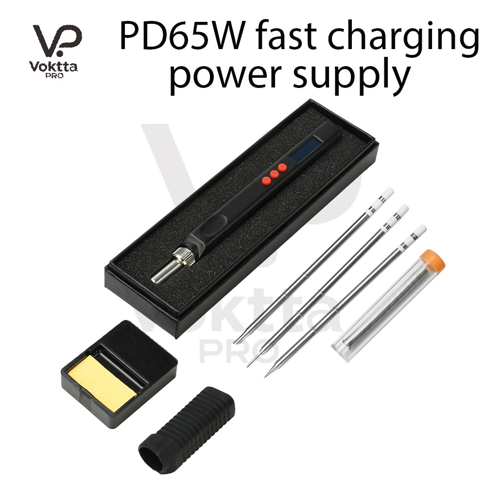 T12 Smart Portable Soldering Iron OLED Mini Soldering Iron Kit PD65W Fast Charging Power Supply Dual