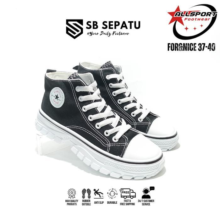 Bata Tomkins - Sneakers For & Nice Black Women Series Sepatu Sekolah Cewek Hitam Sepatu Kasual Cewek