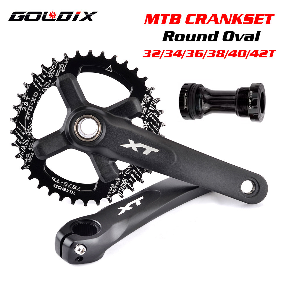 BARU XT Bicycle Crankset 104BCD MTB Bike Crank Chainring Bike 170mm 175mm Black Round Oval 32T 34T 3