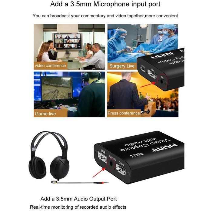 4K Hdmi To Usb 2.0 3.0 Loop Out Graphics Capture Card Video Recording