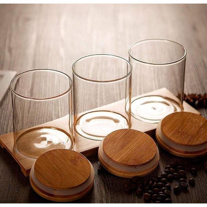 SET TOPLES KACA TUTUP KAYU SET TOPLES AESTHETHIC STOPLES MAKANAN