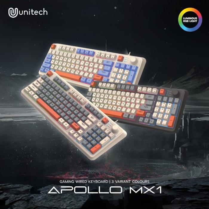 Keyboard Gaming Unitech Apollo Mx1 Wired Usb Membrane Keyboard Rgb Terjamin