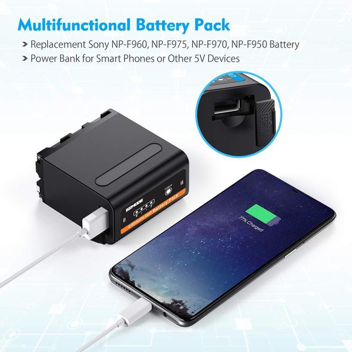Ezmode Smart Battery Np-F970 Support Powerbank Type-C - 7800Mah