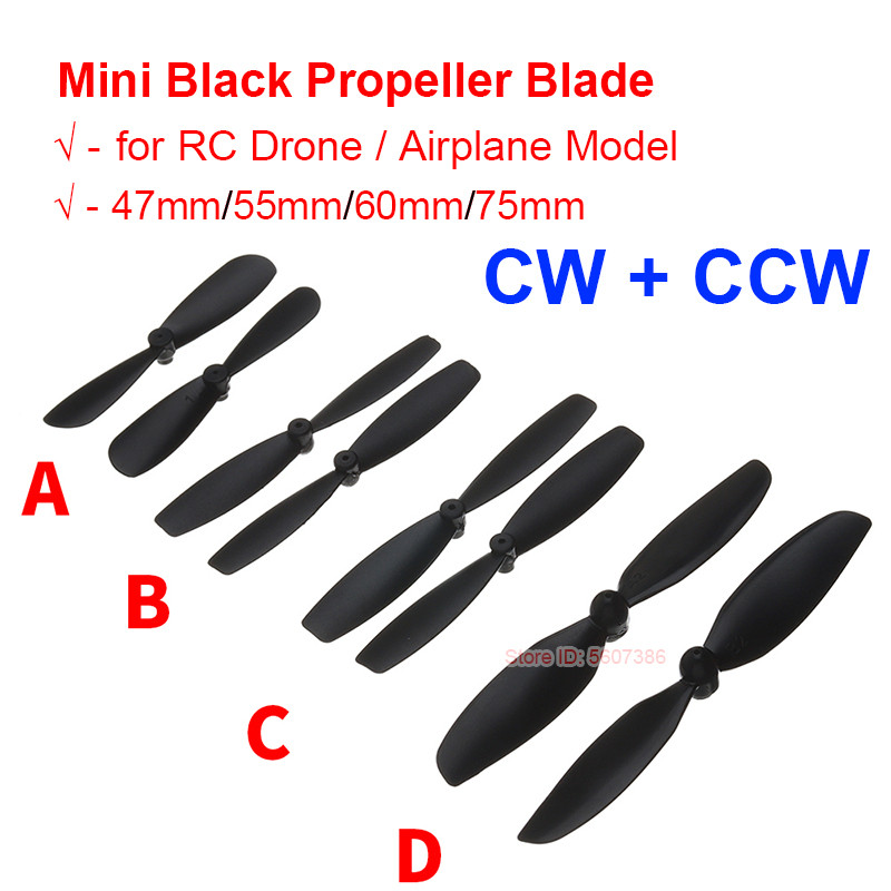 4Pcs Blade Propeller Cw Ccw Micro 47Mm 55Mm 60Mm 75Mm Blade For Rc Drone Aircraft Toy El