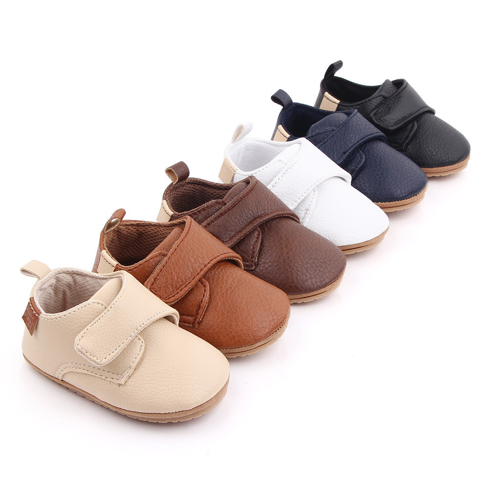 Baby Shoes For Newborn Baby Boy Girl Shoes Classic Leather Hrad Rubber Sole Anti-Slip First Walkers