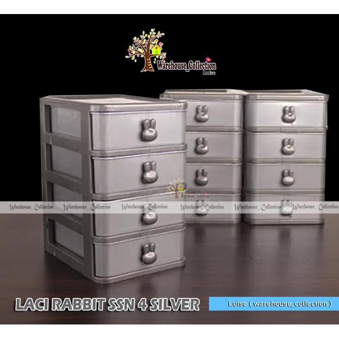 Laci Mini Container Rabbit Susun 3 Dan Susun 4 Rak Laci Mini Kosmetik Laci Mini Aesthetic Mini