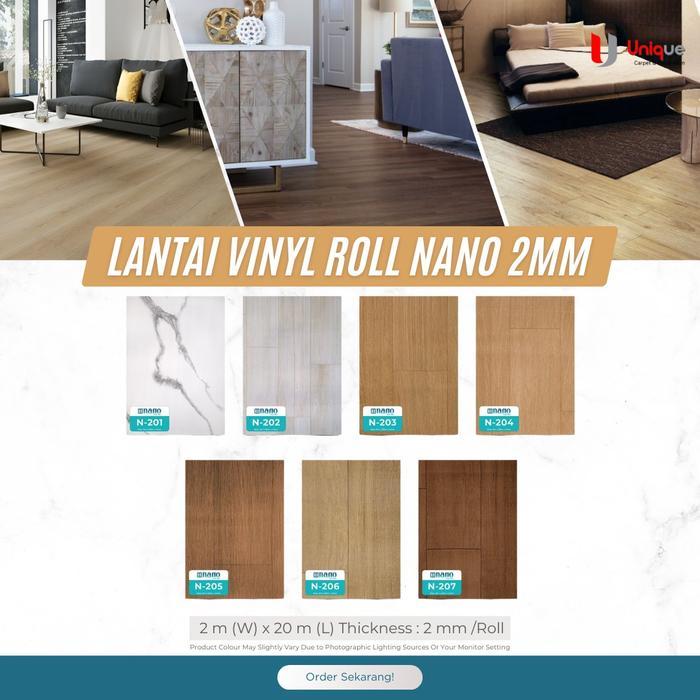 Karpet Vinyl Roll Motif Kayu Tebal 2Mm / Vinyl Roll Nano Tebal 2Mm Motif Kayu / Semen Untuk Ruang