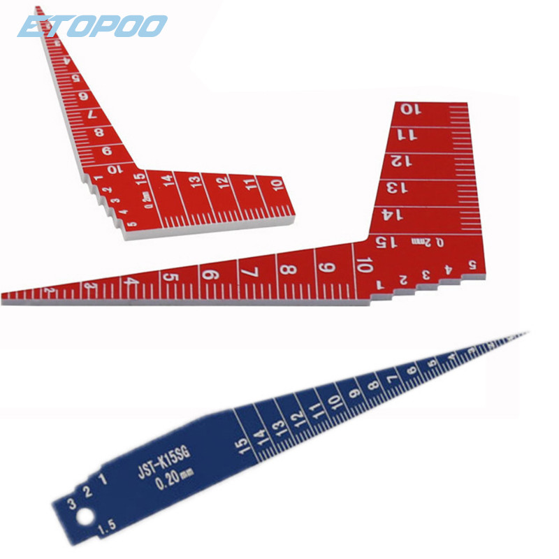 Jual 1pcs Japanese K15SG plastic feeler gauge 1-15mm Taper Welding Feeler Gauge Gage Gap Ruler Autom