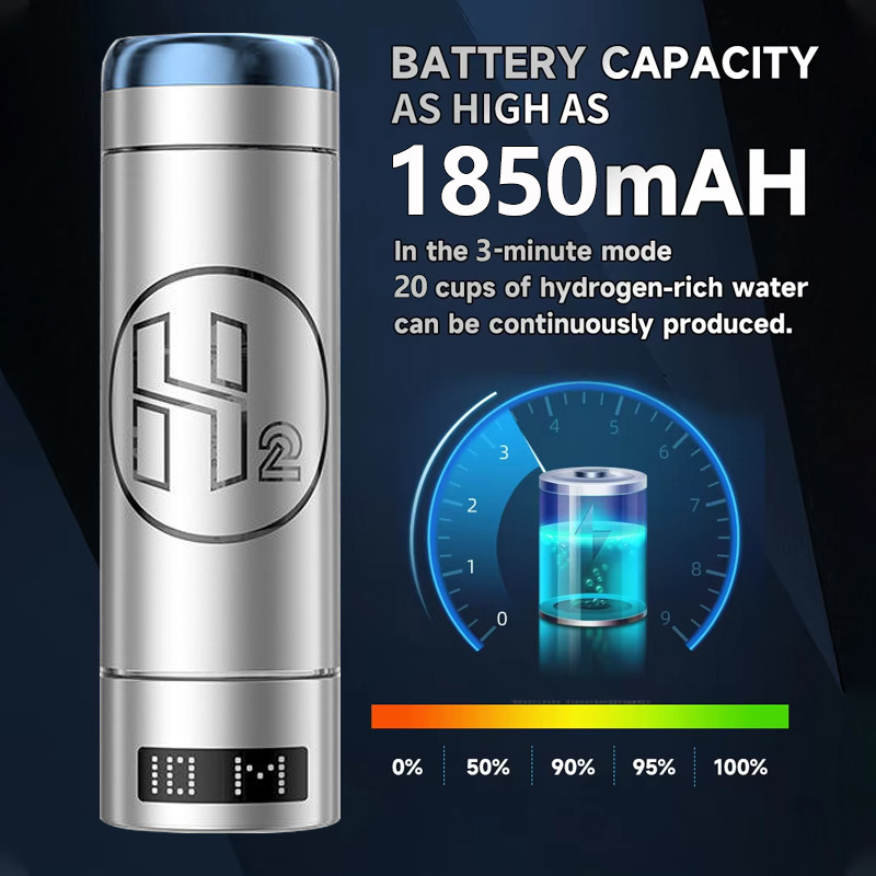 9000PPB Hydrogen Water Bottle Generator Spe Pem Dual Chamber Maker Electrolyzed Hydrogen Enriched