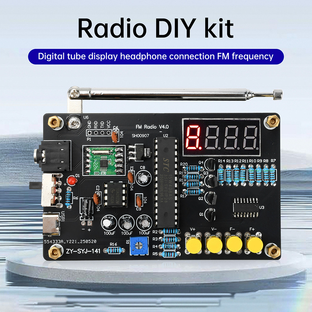 RDA5807M FM Tunable Radio 87-108MHz DC5V DIY Electronic Radio Kit Type-C Interface Electronic