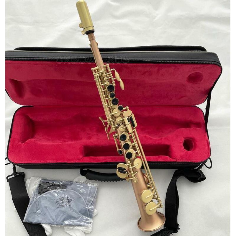 Diskon customized MATTE GOLD BRASS Sopranino Saxophone Eb Sax For USA WEIBSTER Musical