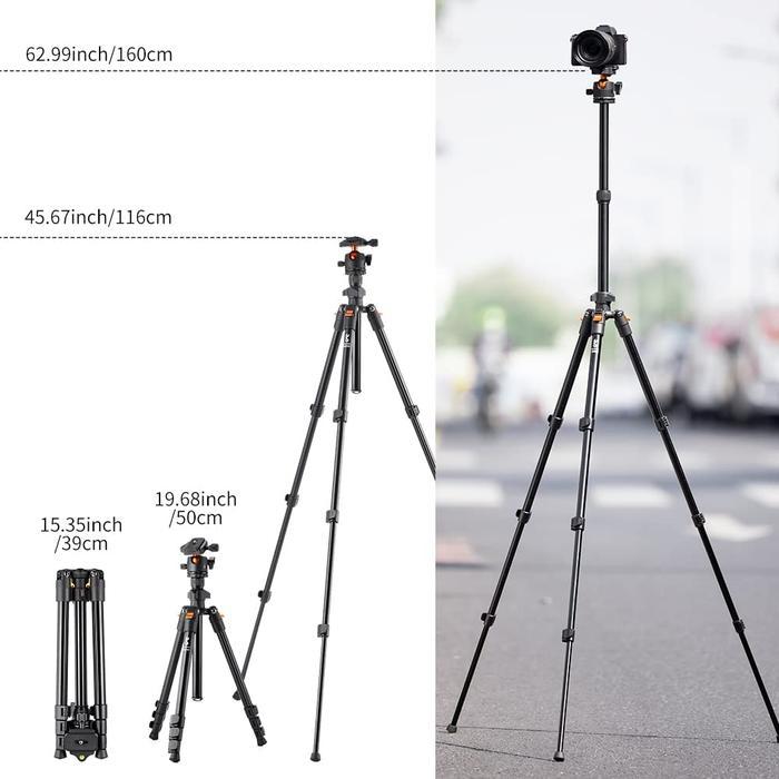 TRIPOD K&F CONCEPT BI234M LIGHTWEIGHT TRIPOD KAMERA FLEXIBLE VLOG CAMERA TRIPOD METAL