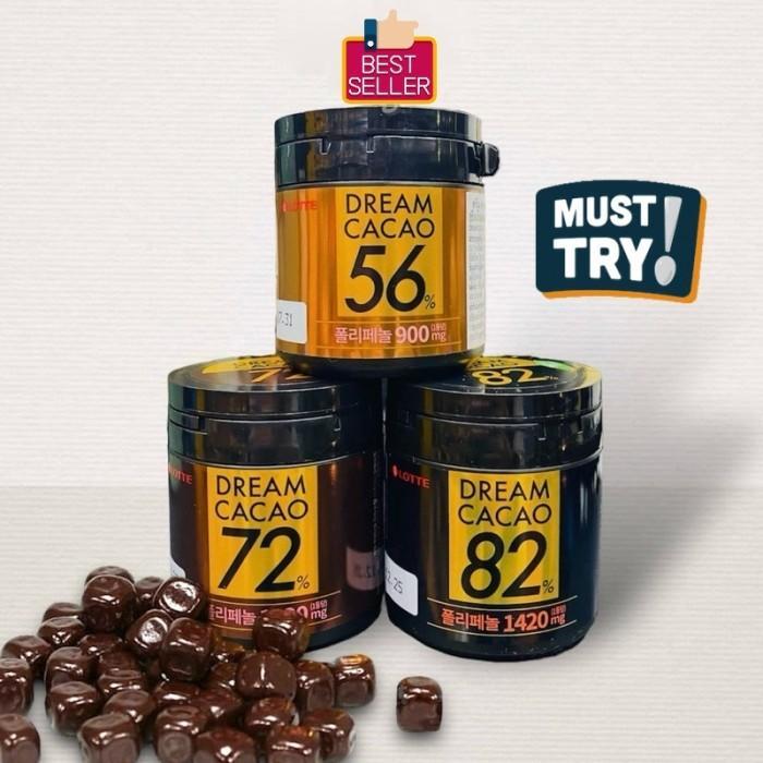 Lotte Dream Cacao 56 / 72 / 82 / Crunky - Dark Chocolate - Coklat