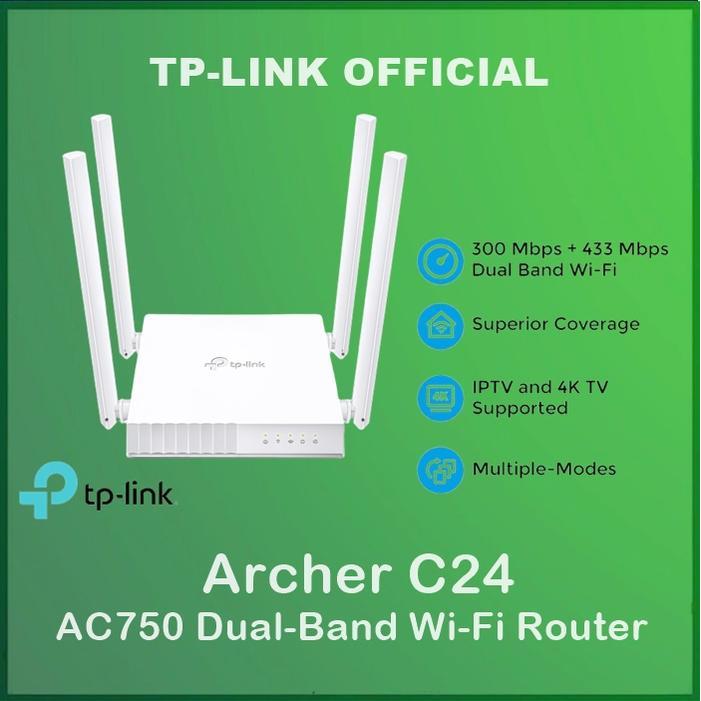 Tp-Link Archer C24 Ac750 Dual-Band Wi-Fi Router Tplink Archer C 24