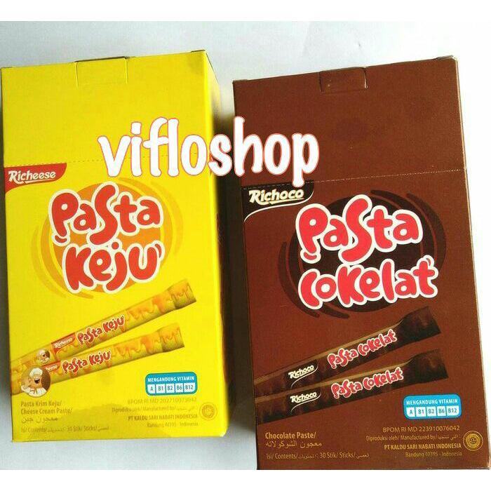 Richeese Nabati Pasta Keju / Richoco Nabati Pasta Cokelat Box (isi 30)