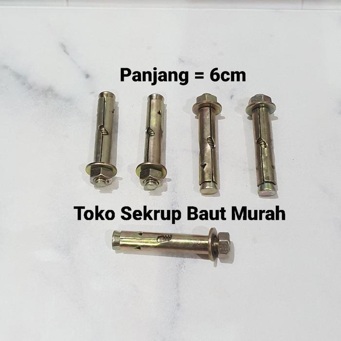 Dynabolt 10x60 mm / Baut Dinabolt 10 x 60 Kunci 12 Panjang 6cm