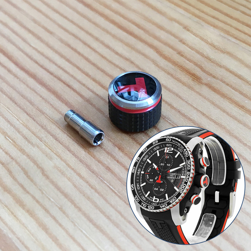 black red steel waterproof crown for Tissot T-SPORT PRS 516 EXTREME AUTOMATIC T079 original