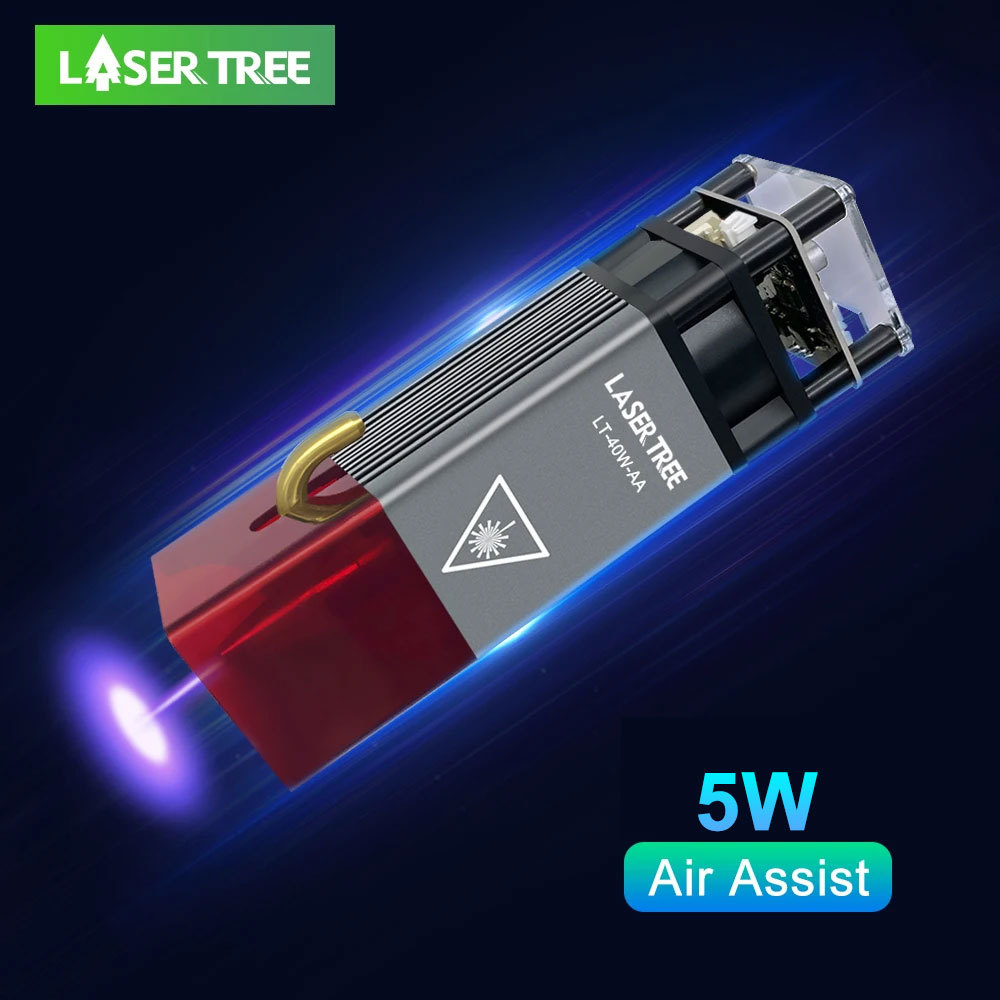 LASER TREE 5W Laser Module with Air Assist 10W High Power TTL Blue Light Laser Head for DIY CNC