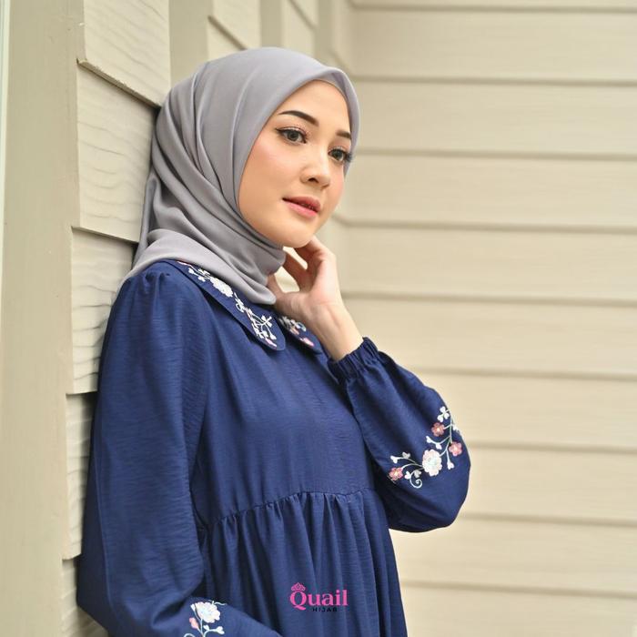 Quail Hijab - Salliza Dress Bordir Gamis Premium Dress Lesty Lebaran Abaya Baju Lebaran