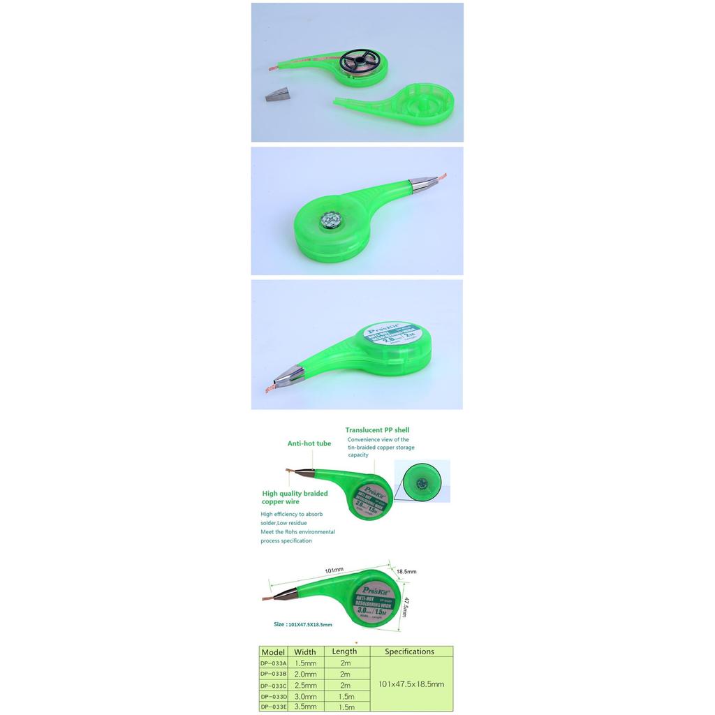 Solder Wick Pro'Skit Dp-033D 3015 Anti-Hot Desoldering Wick Original