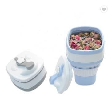 GELAS LIPAT GELAS SILIKON COLLAPSIBLE COFFEE CUP 300 ML BENTUK PERSEGI